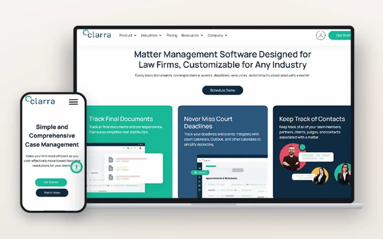Clarra on desktop and mobile